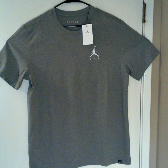 NEW AIR JORDAN "Jumpman AIR Tee" MEN'S GREY WHITE T-SHIRT LARGE AH5296-091 - Picture 6 of 6